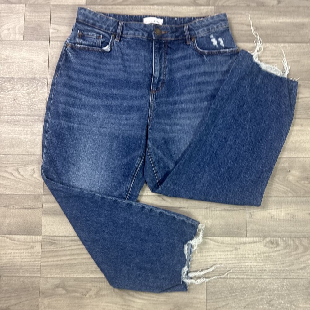 LOFT Curvy High Waist Straight Crop Denim Jeans Medium Wash sz 30/10 Petite